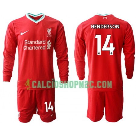 Liverpool Jordan Henderson 14 Bambino Maglia Prima 2020/2021 Manica Lunga (+ Pantaloncini)